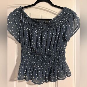 NWT Blue and white polka dot shirt